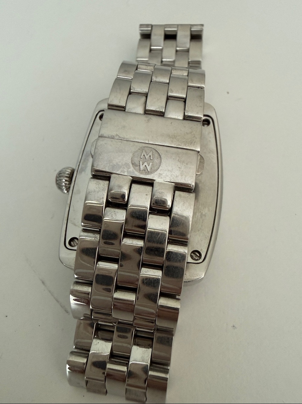Michele Silver Stainless Steel White Dial Bracelet Watch - Picture 3 of 4